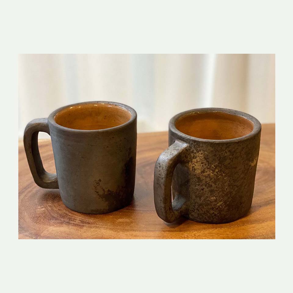 Black Enameled Mug Square