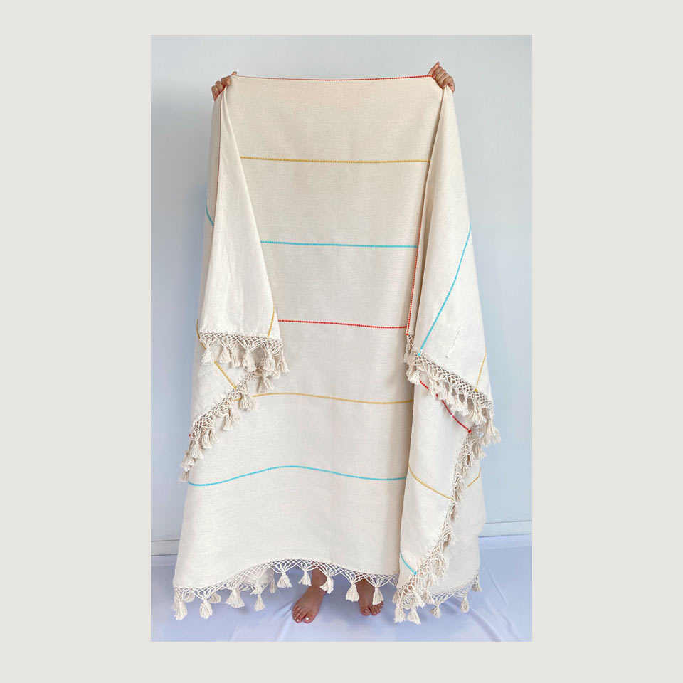 Tricolor Cotton Bedspread